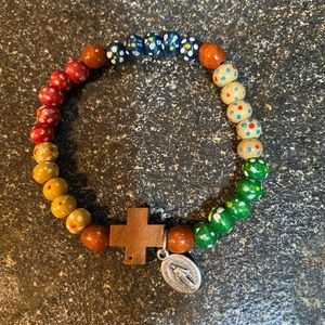 Rosary beads, multi colored, blessed too!